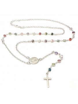 collana rosario donna argento 925 cattolico estive colorata cll2220