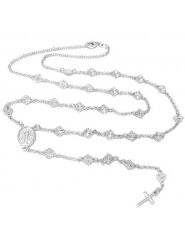 collana rosario donna argento 925 cattolico cll2225