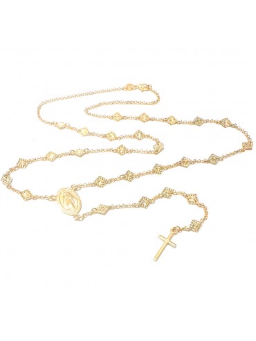 collana rosario donna argento 925 dorata cattolico cll2226