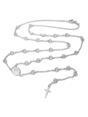 collana rosario donna argento 925 cattolico cll2228