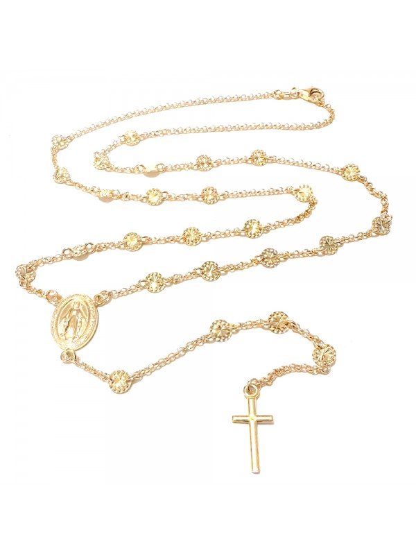 collana rosario donna argento 925 dorata cattolico cll2229