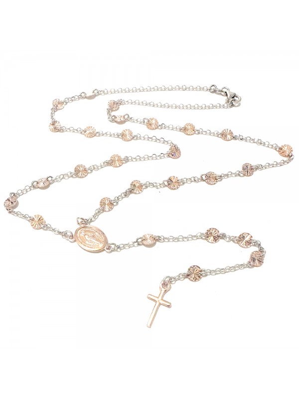 collana rosario donna argento 925 cattolico cll2232