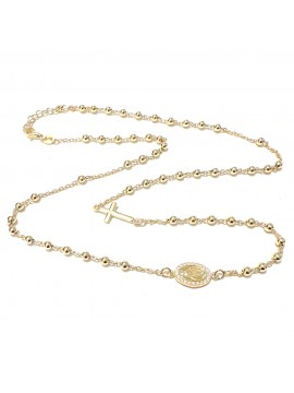 collana rosario donna argento 925 cattolico dorata cll2233