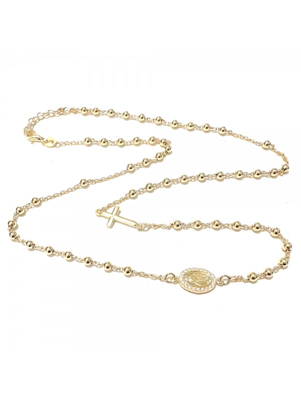 collana rosario donna argento 925 cattolico dorata cll2233