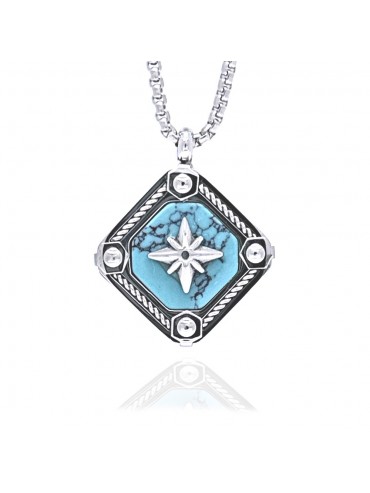 collana uomo rosa dei venti bussola cll2235