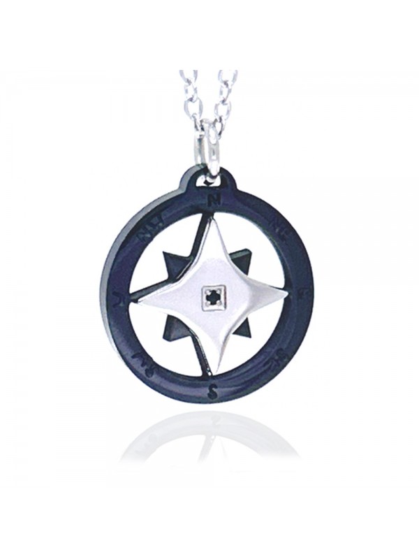 Collana rosa dei venti uomo in acciaio cll2236