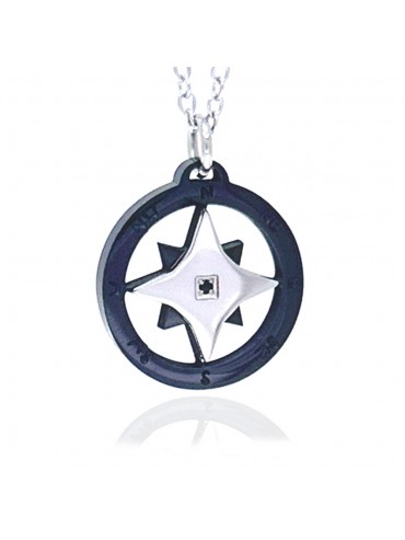 Collana rosa dei venti uomo in acciaio cll2236