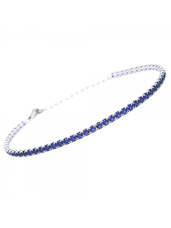 Bracciale tennis argento 925 zaffiro colore blu bcc1038