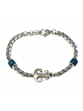 Bracciale uomo in acciaio con ancora