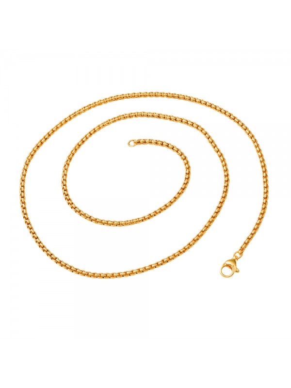 collana in acciaio dorato maglia coda di topo