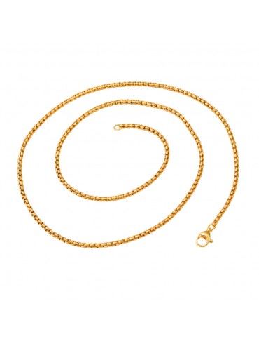 collana in acciaio dorato maglia coda di topo