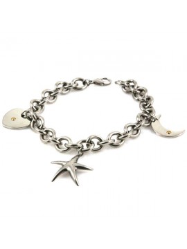 Bracciale donna in acciaio con ciondoli